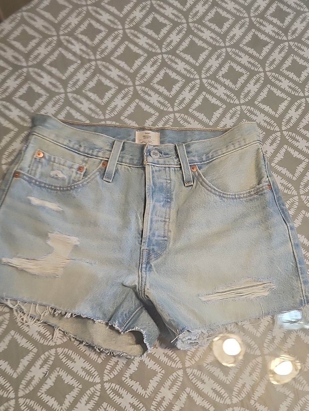 Light Wash Distressed Women’s Denim Shorts